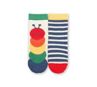 Kite Boy's Caterpillar Organic Cotton Grippy Socks Red | Size: 0-6 m Kite Multicolor 0-6 m