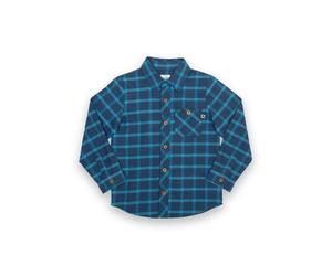 Kite Boys Organic Check Shirt Navy - 6-9 months