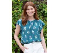 Kite Women's Fontmell Woven Blouse Bouquet Belle in Green | Size: 14 Kite Green 14