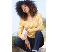 Kite Women's Tarrant V-Neck Jersey Top Ochre Stripe in Yellow | Size: 20 Kite Yellow 20
