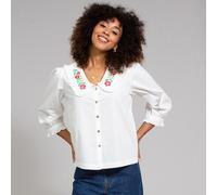 Kite Crendell Embroidered Collar Poplin Blouse