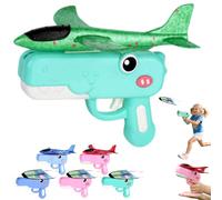 Kite Launcher, Dinosaur Airplane Launcher Toy, Thumb Ejection Kites Toy, 9'' Foam Glider Plane, Foam Rockets with Launcher for Kids, Outdoor Flying Catapult Toy Foam Glider Planes Gifts (A)