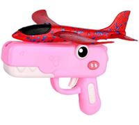 Kite Launcher, Dinosaur Airplane Launcher Toy, Thumb Ejection Kites Toy, 9'' Foam Glider Plane, Foam Rockets with Launcher for Kids, Outdoor Flying Catapult Toy Foam Glider Planes Gifts (B)