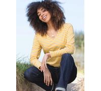 Kite Organic Tarrant V-Neck Jersey Top Ochre Stripe - 18