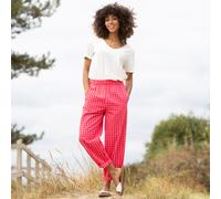 Kite Rixon Barrel Leg Seersucker Ankle Grazer Trousers Gingham