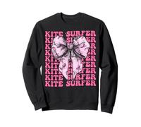 Kite Surfer Kite Surfing Kiteboarder Girl Coquette Bow Pink Sweatshirt