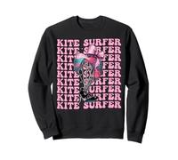 Kite Surfer Kite Surfing Kiteboarder Girl Coquette Bow Pink Sweatshirt