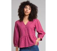 Kite Women's Damson Check Worgret Flannel Blouse in Pink | Size: 10