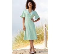 Kite Women's Highcliffe Jersey Wrap Dress Dinky Ditsy in Green | Size: 14