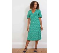 Kite Women's Highcliffe Jersey Wrap Dress Fleur in Green | Size: 10