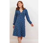 Kite Women's Highcliffe Jersey Wrap Dress Forage Floral in Blue | Size: 20
