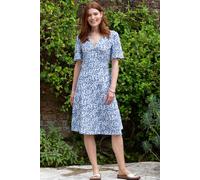 Kite Women's Highcliffe Jersey Wrap Dress Full Bloom in Navy | Size: 10