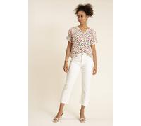 Kite Women's Newton Cropped Straight Leg Jeans Ivory in Cream | Size: 12