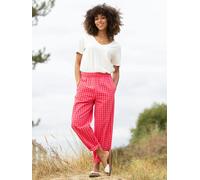 Kite Womens Organic Rixon Barrel Leg Seersucker Ankle Grazer Trousers Gingham - 20 - Pink