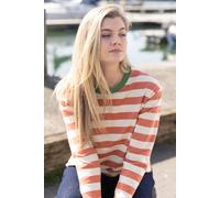 Kite Women's Oxbridge Jersey T-Shirt Russet Stripe in Orange | Size: 16 Kite Orange 16