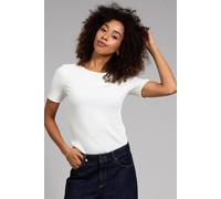 Kite Women's Portesham Ribbed T-Shirt Off-White in Cream | Size: 20