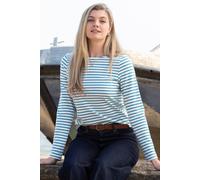 Kite Women's Tarrant Jersey T-Shirt Teal Blue Stripe | Size: 14