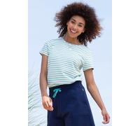 Kite Women's Tarrant Organic Cotton Jersey T-Shirt Lagoon Stripe in Blue | Size: 12 Kite Blue 12