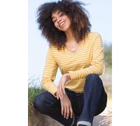 Kite Women's Tarrant V-Neck Jersey Top Ochre Stripe in Yellow | Size: 18 Kite Yellow 18