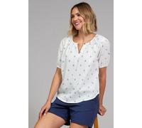 Kite Women's Tincleton Seersucker Blouse Pineapple Polka in Cream | Size: Small