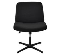 Kitegrese Armless Chair Slipcover Office Desk Chair Cover For Modern Vanity Wide Seat Computer Chair(Black)