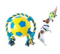 Kitensil Dog Toys Soccer Ball with Straps and Rope, Interactive Dog Toys with Rope for Tug of War, Puppy Birthday Gifts, Dog Tug Toy, Dog Water Toy, Durable Dog Balls for Small & Medium Dogs(6 Inch)