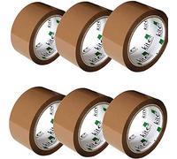 KitePackaging Heavy Duty Strong Brown Packing Tape 48mm x 66m - Strong Brown Tape Rolls for Parcel Boxes Moving House (Pack of 6 Tape Rolls)