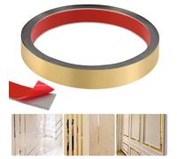 KITERI 16.4Ft Gold Molding Wall Trim Stainless Steel Self-Adhesive Gold Trim Metalized Molding Trim Gold Mirror-Like Design Trim Metal Wall Edging Strip Trim for Door Furniture Wardrobe,2cm