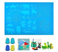KITERI 3D Printing Pen Mat, 3D Pen Mat Heat Resistant Drawing Board Silicone 3D Pen Drawing Template 3D Printing Pen Pad With Basic Template and Finger Caps For Beginners Kids Adults