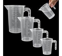 KITERI 4 Pcs Plastic Measuring Jug Set, 50ml/ 100ml/ 250ml/ 500ml Measuring Cups Cooking Baking Measuring Jug Plastic Measuring Cup with Handle Small Measuring Jug for Kitchen Measure Tool