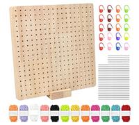 KITERI Crochet Blocking Board Granny Square Blocking Board Wooden Crochet Blocker Knitting Blocking Board with 20 Steel Pins 5 Large Eye Needle, 12 Colored Yarn, 20 Stitch Marker, Gifts for Mothers
