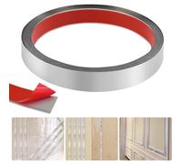 KITERI Sliver Molding Wall Trim, 16.4ft Stainless Steel Self-Adhesive Metalized Molding Trim Mirror-Like Design Wall Edging Strip for Door Furniture Wardrobe, 2cm