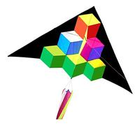 Kites for Adults Giant Creative Colorful Triangle Square Kite Kite Flying in The Outdoor Park Easy to Fly Gifts for Friends (Size : 9.2ft+Tail) (9.2ft*Tail+2624ft Kevlar line)