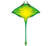 Kites for Boys Creative Cartoon Devil Fish Kite Outdoor Park Aerial Marine Life Flying Toy Easy to Fly in The Breeze Birthday Present (Color : Green Size : 4.9ft+853ft Line) (Green 4.9ft+328ft Line)