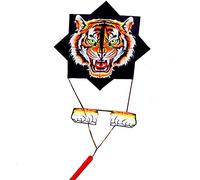 Kites for Boys Outdoor Large Artistic Octagonal Kite Creative Colorful Tiger Flying Toy in The Air A Gift for Kite Lovers (Size : 4.8ft+65.6ft Tail)