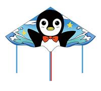 Kites for Girls Creative Cute Cartoon Triangle Penguin Kite Outdoor Games for Young People Flying in The Air Breeze Easy to Fly (Size : 4.6ft+9.8ft Tail+853ft line) (4.6ft+9.8ft Tail+1312ft line)