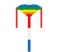 Kites for Girls Creative Triangle Rainbow Kite Outdoor Large Diamond-Shaped Gradient Color Flying Toy Easy to Fly in The Breeze Birthday Present (Size : 4.3ft+7.2ft Tail+328ft line)