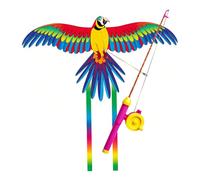 Kites for Kids Age 4-8 8-12 Easy-to-Fly Dynamic Bird Kite with 164ft String for Beach Trip Park Family Activities Outdoor Games Green Parrot