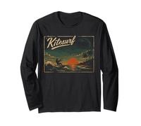 Kitesurf Kiteboarding Kitesurfing Ocean Beach Sunset Long Sleeve T-Shirt