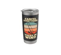 Kitesurf Kitesurfing Surfer Cancel Everything There is Wind Stainless Steel Insulated Tumbler