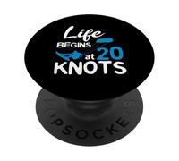 Kitesurfing Life Begins At 20 Knotes Kitesurfer Kiten Kite PopSockets Adhesive PopGrip