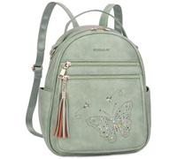 KITEVIUN Backpack Purse for Women, PU Leather Small Backpack with Butterfly, Lightweight Waterproof Travel Mini Daypack Bag, 3-green, M, Stylish