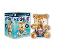 Kitfix - Sequin Art 3D - Creative Set - Craft Kit for Adults, Teenagers and Children Aged 8+ (Teddy)