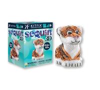 Kitfix - Sequin Art 3D - Creative Set - Craft Kit for Adults, Teenagers and Children Aged 8+ (Tiger)