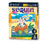 Kitfix - Sequin Art 60-20 x 20cm- Carrot Car - 60min Craft Project - Craft Kit for Young Children Aged 5+ - 2520