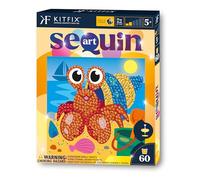 Kitfix - Sequin Art 60-20 x 20cm- Crab - 60min Craft Project - Craft Kit for Young Children Aged 5+ - 2523