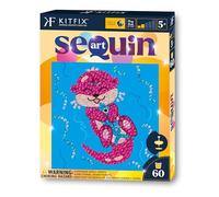 Kitfix - Sequin Art 60-20 x 20cm- Otter - 60min Craft Project - Craft Kit for Young Children Aged 5+ - 2524