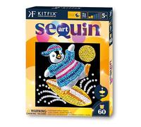 Kitfix - Sequin Art 60-20 x 20cm- Penguin - 60min Craft Project - Craft Kit for Young Children Aged 5+ - 1328
