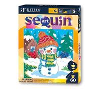Kitfix - Sequin Art 60-20 x 20cm - Snowman - 60min Craft Project - Craft Kit for Young Children Aged 5+ - 2554