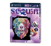 Kitfix - Sequin Art Purple - Harlequin Hound - Sequin Picture - 27 x 36 cm - Craft Set for Children, Teenagers and Adults from 8+ - 2103